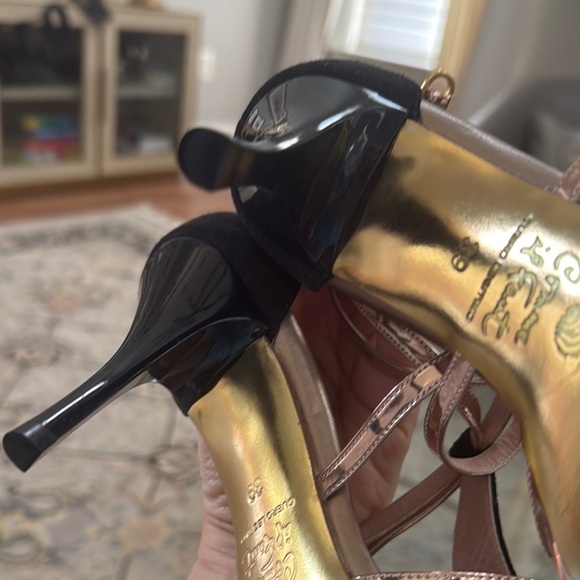 Comme Il Faut Buenos Aires Argentine Tango Elegant Rose Gold Black Heels Shoes - Picture 10 of 12